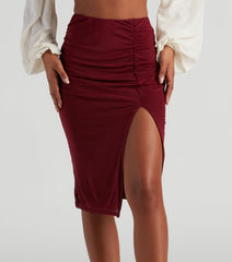 Fab Ruched Mesh Midi Skirt