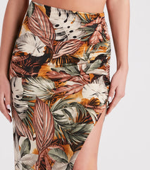 Vacay Muse Tropical Print Maxi Skirt