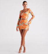 Funky Fresh Swirl Mesh Mini Skirt