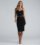 Sweet Like Honey High-Rise Mesh Midi Skirt