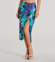 Tropical Vacay High-Rise Slit Midi Skirt