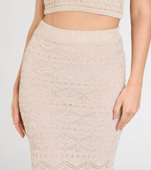 Blissful View Crochet Knit Midi Skirt