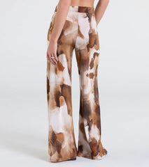 Off To Paradise Wide-Leg Abstract Pants