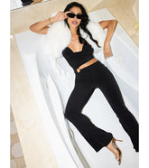 Sultry Heat Cowl Halter Cutout Jumpsuit