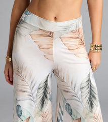 Mornings In Tulum Tropical Wide-Leg Pants