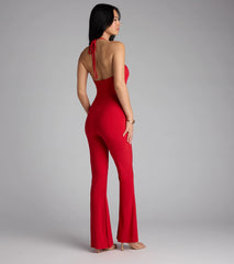 Sultry Girl Halter Cutout Jumpsuit