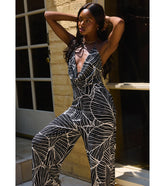 Tropic Like It's Hot Wide Leg Cowl Neck Jumpsuit