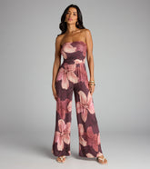 Pretty Blooms Floral Strapless Jumpsuit