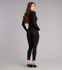 Shine On Rhinestone Zip-Up Jumpsuit