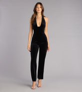 Velvet Spotlight Halter Corset Jumpsuit