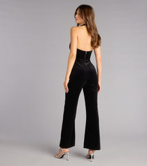 Velvet Spotlight Halter Corset Jumpsuit
