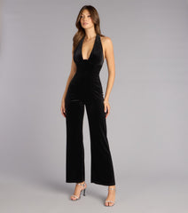 Velvet Spotlight Halter Corset Jumpsuit
