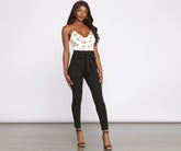 Floral Fever Tie Waist Catsuit