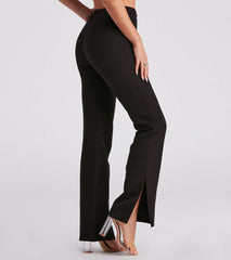 Fashion Mogul Slit Trouser Pants