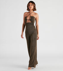 Miss Sparkle Halter Knit Jumpsuit