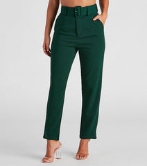 Perfectly Polished Belted Dress Pants
