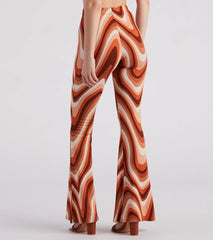 Move It Groove It Swirl Print Flare Pants
