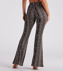 Boho Wanderer Cross High Waist Flare Pants