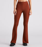 Trendy Babe Ribbed Knit Flare Pants