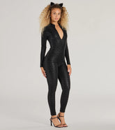 Feline Fatale Long Sleeve Catsuit