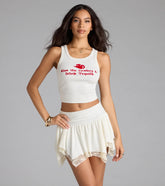 All Love High-Rise Lace Trim Skort