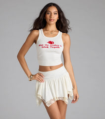 All Love High-Rise Lace Trim Skort