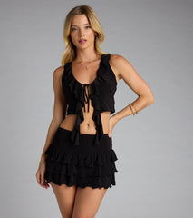 Sensational Match Ruffle Mini Skort