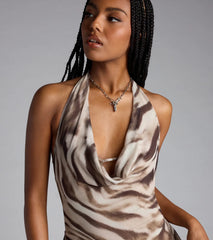 Wild Moves Only Halter Open Back Romper