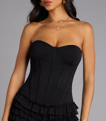 Playful Trouble Lace-Up Ruffle Romper