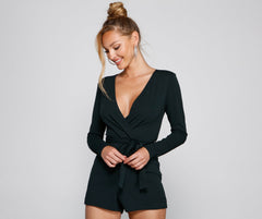 Chic And Poised Tie-Waist Romper