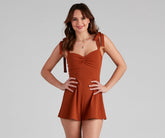 Day & Night Crepe Tie Strap Romper