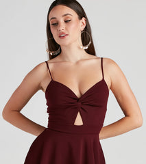 Trendy Twist-Front Skater Romper