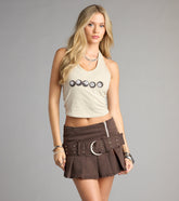 Flirty Era Denim Drop Waist Mini Skirt