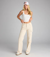 Catch Me In Cargo Mid-Rise Straight-Leg Jeans