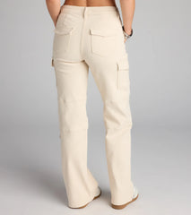 Catch Me In Cargo Mid-Rise Straight-Leg Jeans