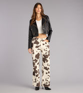 Spotted Scene Cow Print Denim Jeans