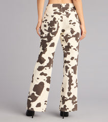 Spotted Scene Cow Print Denim Jeans