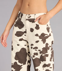 Spotted Scene Cow Print Denim Jeans