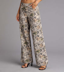 Off Duty Mid-Rise Camouflage Denim Jeans