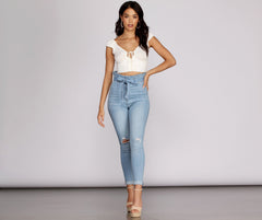 Rise Higher Paperbag Skinny Jeans