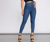 High Waist Denim Skinny Pants