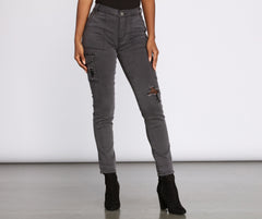 High Rise Skinny Cargo Pants