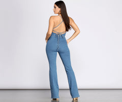 Jumping To Conclusions Denim Jumpsuit