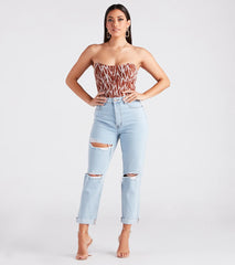 High Rise Drama Destructed Jeans