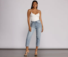 High Waist Cropped Denim Jeans
