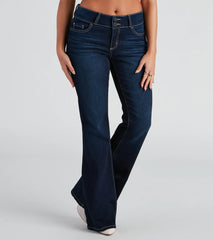 Drop It Low Mid Rise Flare Denim Jeans