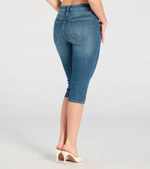 All Day Vibe Mid-Rise Denim Capri Pants