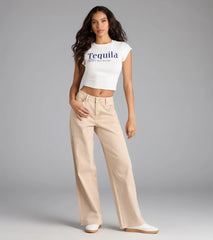 Fresh Vibes Mid-Rise Wide Leg Denim Jeans