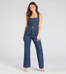 Fresh Perfection High-Rise Wide-Leg Denim Pants