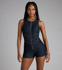 Steal Your Heart Denim Romper